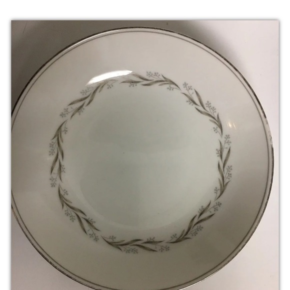 Noritake Almont Glass China Soup Bowl Set Of 4 Blueberries Grey Leaf Pattern 7”D - Picture 10 of 13